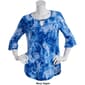 Plus Size Notations 3/4 Ruffle Sleeve Paisley Keyhole Blouse - image 3