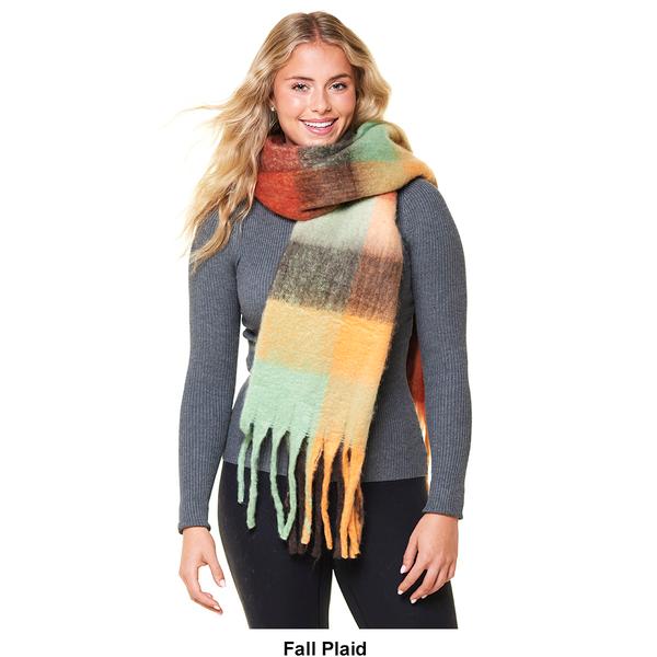 Womens Renshun Plush Plaid Blanket Scarf