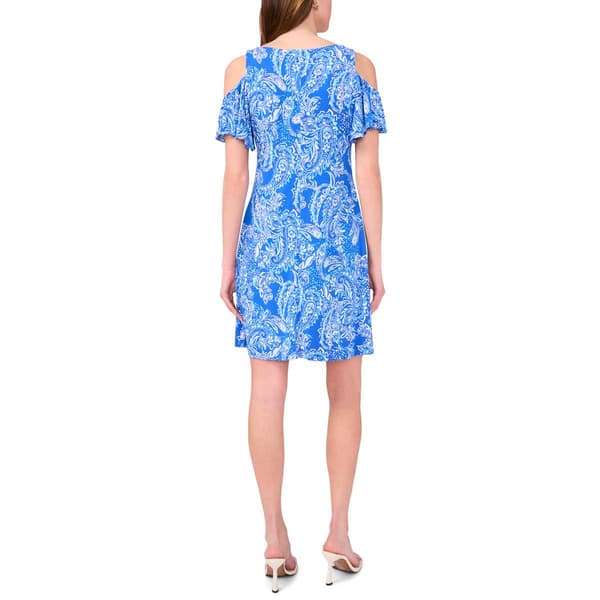 Womens MSK Cold Shoulder Paisley Shift Dress