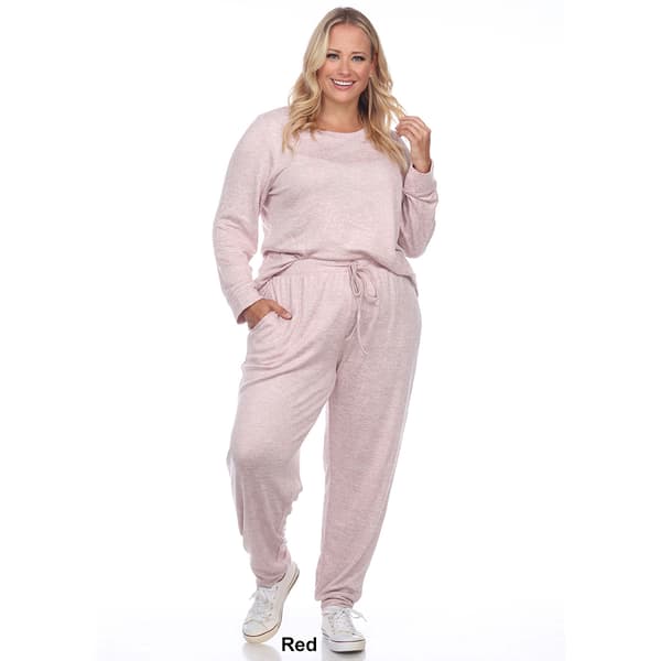 Plus Size White Mark Two Piece Pants Set