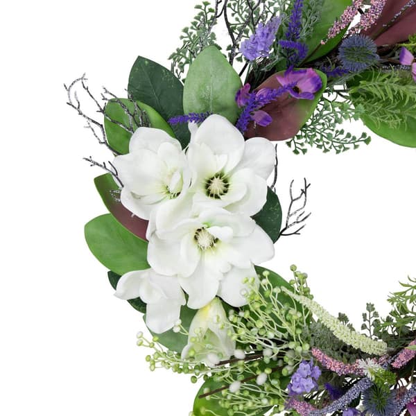 Northlight Seasonal Artificial Wildflowers & Magnolias Wreath