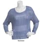 Juniors No Comment Lagoona Open-Stitch Scallop Trim Sweater - image 4