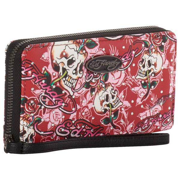 Womens Ed Hardy Heloise Zip-Around Wallet