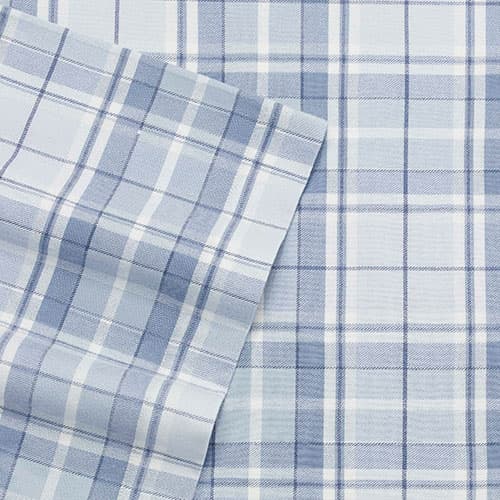 Laura Ashley® Mulholland Plaid Blue Flannel Sheet Set