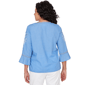 Womens Alfred Dunner Mykonos Split Neck Floral Embroidery Blouse - image 2