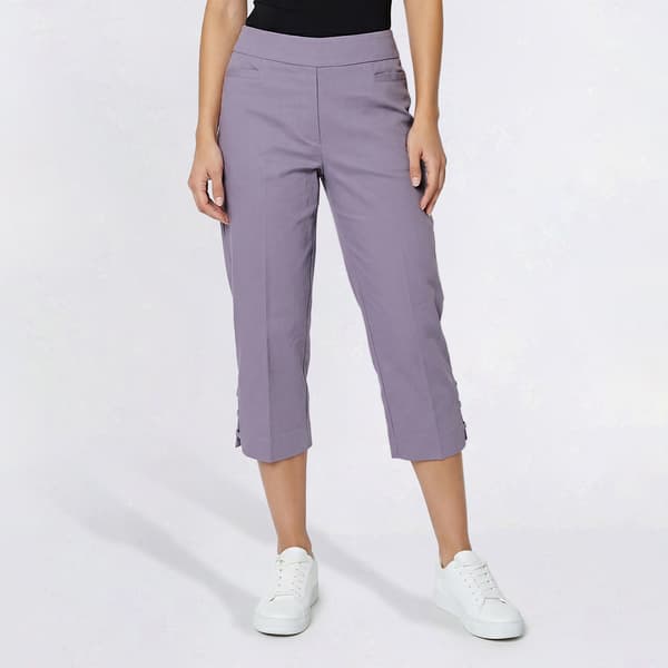 Womens Napa Valley Solid 3-Bar Hem Detail Capris