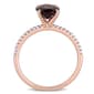 Gemstones Classics™ 14kt. Rose Gold Oval Garnet & Diamond Ring - image 3