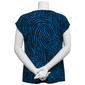 Womens Kasper Short Sleeve Zebra Keyhole Neck Blouse - image 2