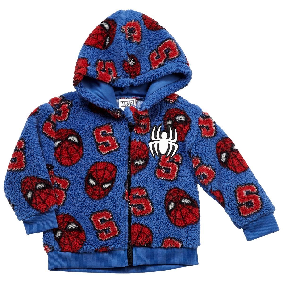 Toddler Boy Marvel Spider-Man Zip-Up Hooded Sherpa Jacket