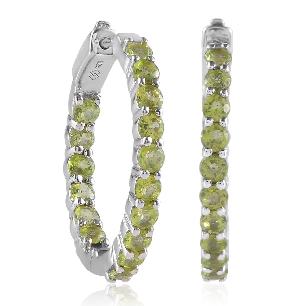 Gemstone Classics™ Round Peridot Inside-Out Hoop Earrings