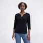Womens Hasting & Smith 3/4 Sleeve Solid Henley Tee - image 4