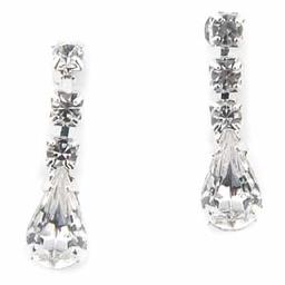 Rosa Rhinestones Pear Drop Earrings
