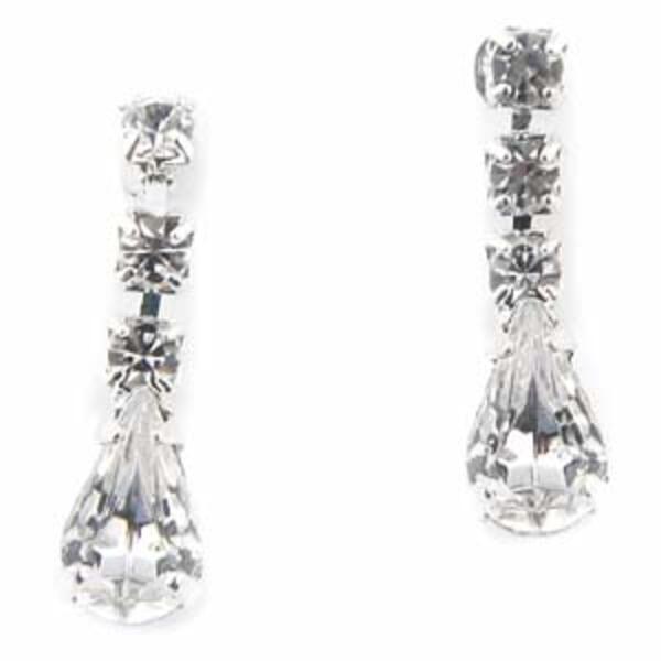 Rosa Rhinestones Pear Drop Earrings - image 
