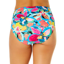 Womens Anne Cole Floral Fold Over High Waist Swim Bottoms
