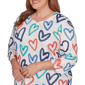 Plus Size Alfred Dunner Saratoga Springs Allover Heart Blouse - image 5