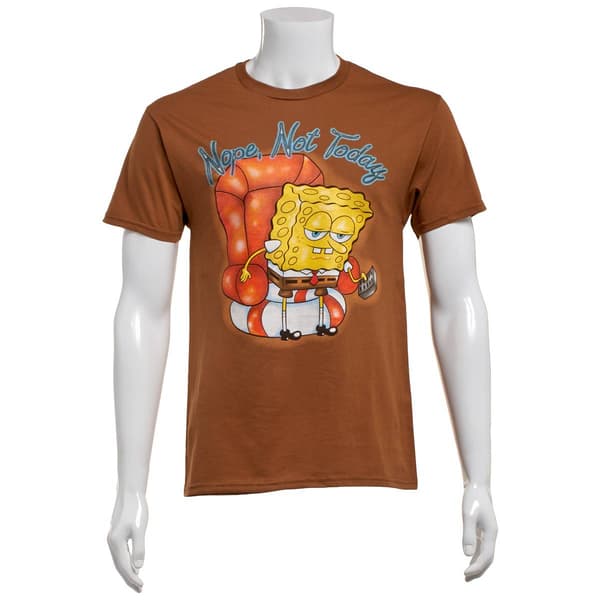 Young Mens SpongeBob Nope Graphic Tee - image 