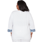 Plus Size Alfred Dunner Mykonos Scroll Embroidered V Neck Blouse - image 2