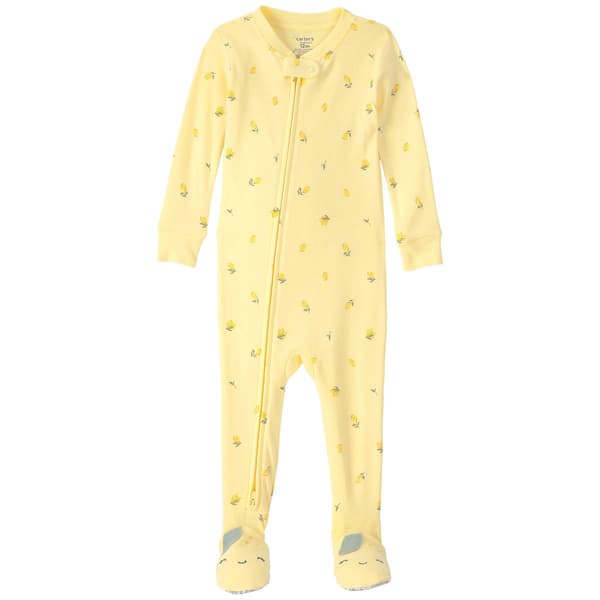 Baby Girl (12-24M) Carter''s 1Pc Lemon Prt Cotton Footed Pajama - image 