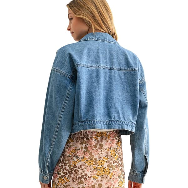 Womens CITY BLUES Patch Pocket Cropped Denim Jacket