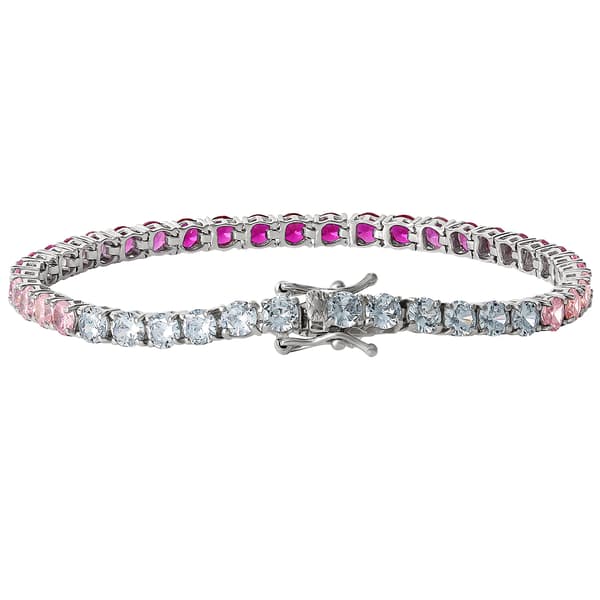 Splendere 7.25in. Multi-Color Cubic Zirconia Tennis Bracelet