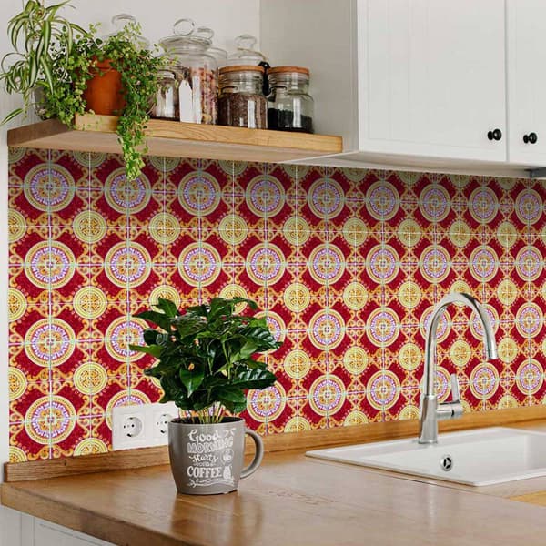 9th & Pike&#174; 24pk. Golden Ruby Removable Peel & Stick Tiles