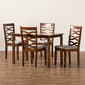 Baxton Studio Lanier Grey Fabric & Brown Wood 5pc. Dining Set - image 8