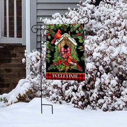 Briarwood Lane Holiday Birdhouse Garden Flag