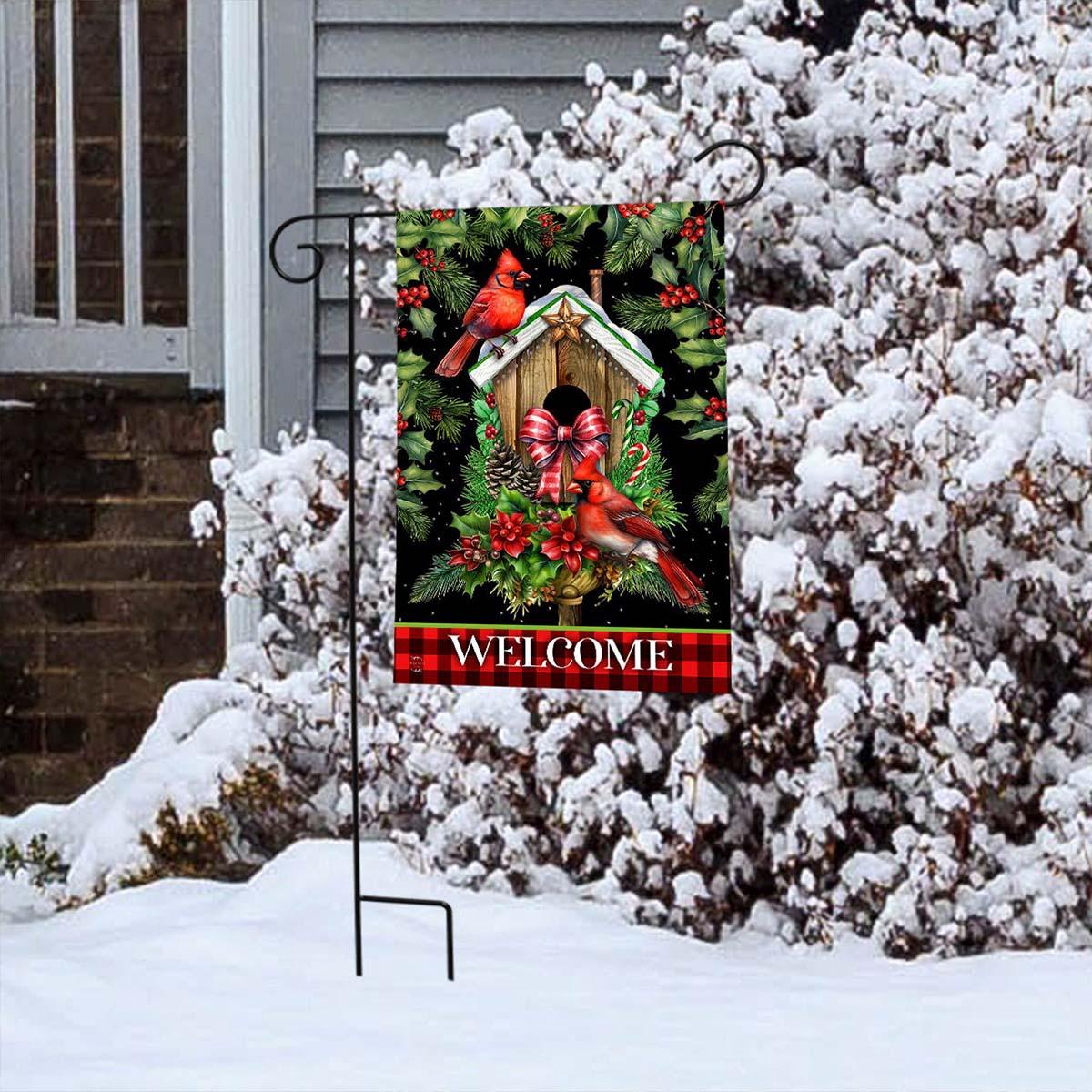 Briarwood Lane Holiday Birdhouse Garden Flag