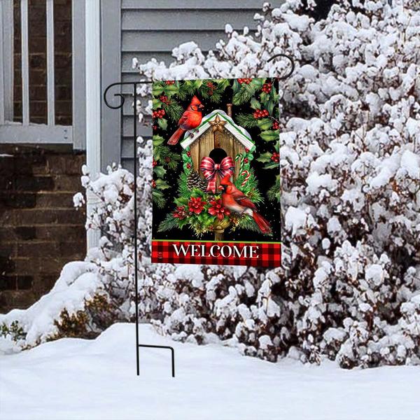 Briarwood Lane Holiday Birdhouse Garden Flag
