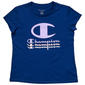 Girls (7-16) Champion(R) Short Sleeve Repeating Glitter Logo Tee - image 1