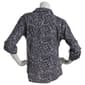Womens Notations 3/4 Sleeve Print Zip Front Equipment Shirt - image 2