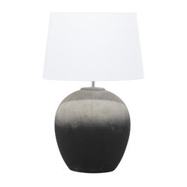 9th &amp; Pike(R) Black Round Ceramic Transitional Table Lamp