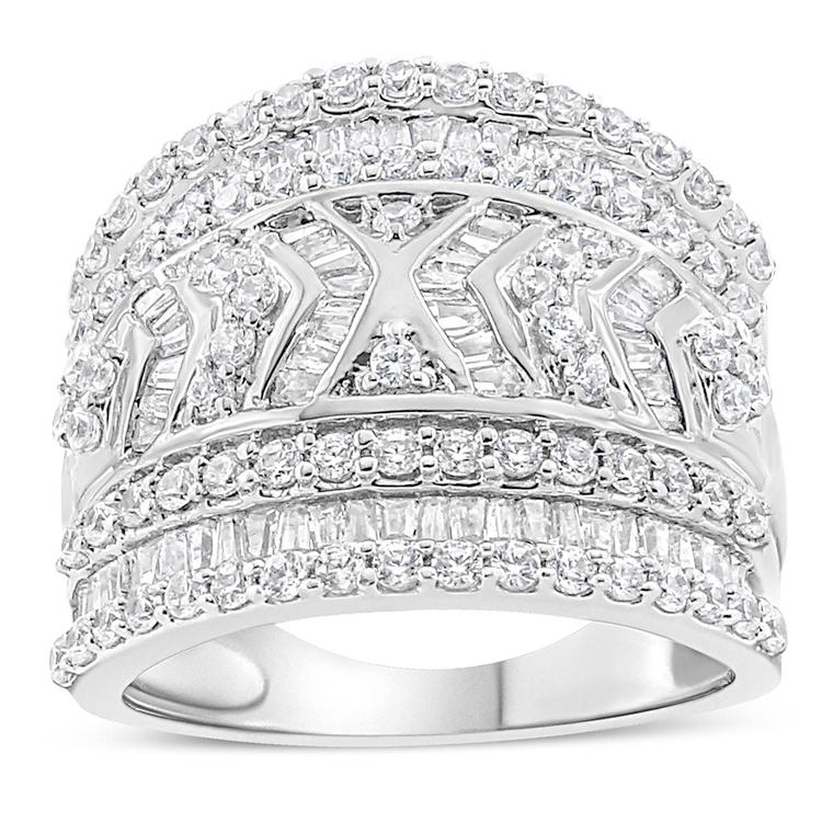 Haus of Brilliance Sterling Silver 2ctw. Diamond Statement Ring