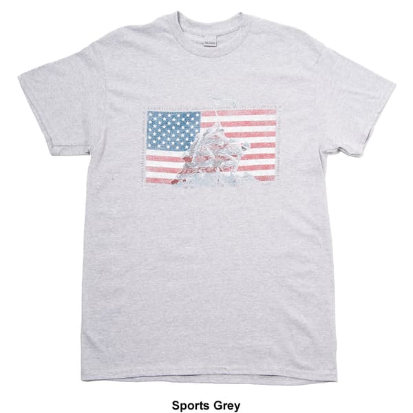 Mens Patriotic Brave & Mighty Short Sleeve Graphic T-Shirt