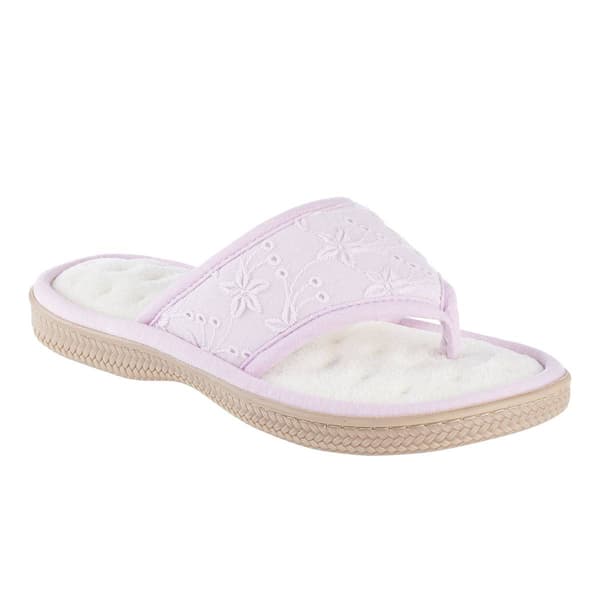 Womens Isotoner Eyelet Shield Thong Slippers - image 