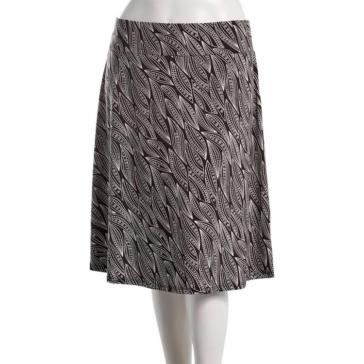 Womens NY Collection Pull On Abstract Leaf Skirt