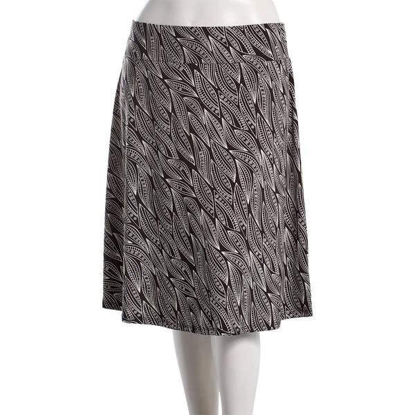 Womens NY Collection Pull On Abstract Leaf Skirt