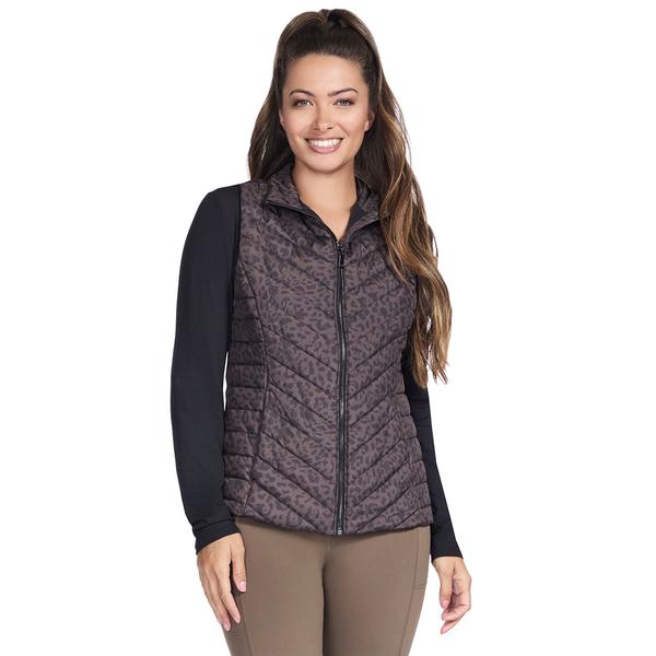 Womens Skechers On the GO Luxe Cheetah Puffer Vest