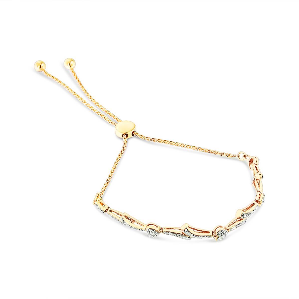 Haus of Brilliance Gold over Silver Diamond Accent Bolo...
