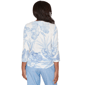 Womens Alfred Dunner Caribbean Blues Side Tie Floral Blouse - image 2