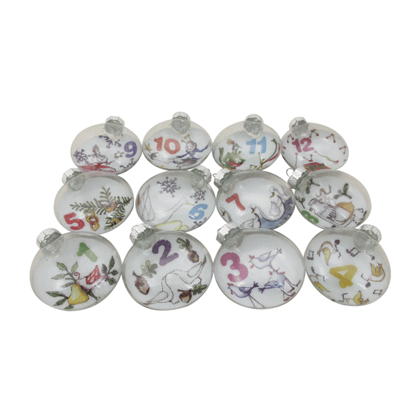 Northlight 12ct. ''The Twelve Days of Christmas'' Glass Ornaments - image 