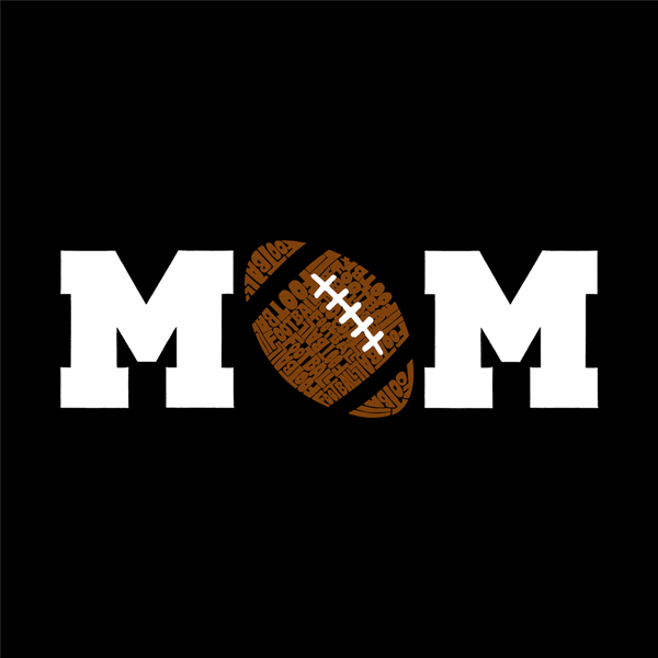 Womens LA Pop Art Football Mom Word Art Tee