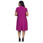 Plus Size 24/7 Comfort Apparel Knee Length Ruched Wrap Dress - image 2