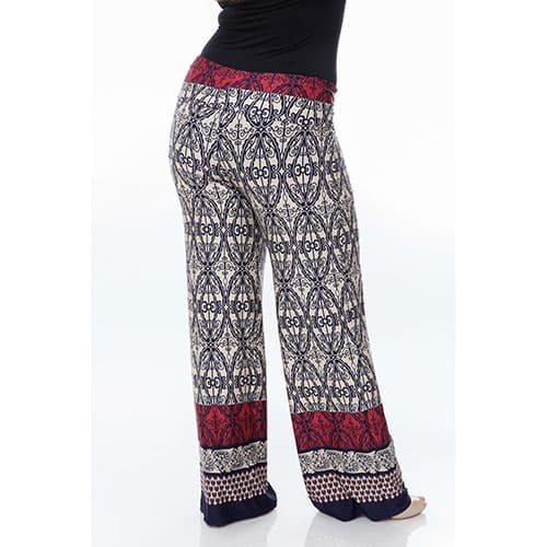 Plus Size White Mark Print Palazzo Pants