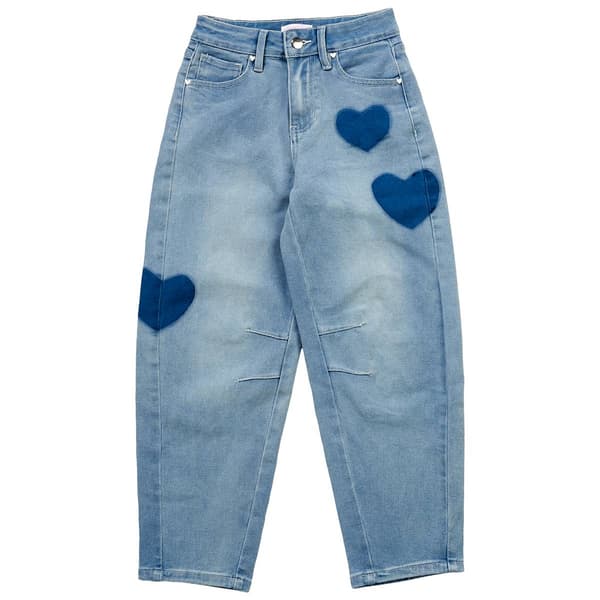 Girls (7-14) YMI(R) Heart Barrel Jeans - image 