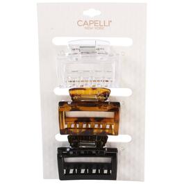 Womens Capelli New York 3pk. Rectangle Claw Clips