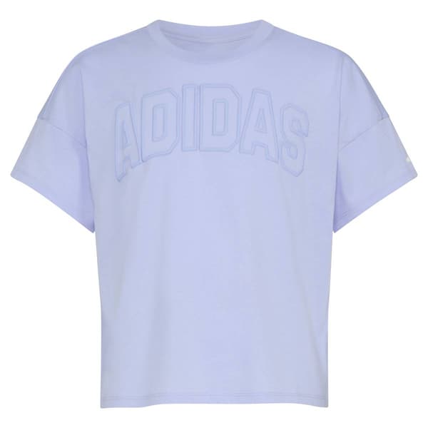 Girls (7-16) adidas® Drop Shoulder Solid Raised Logo Tee