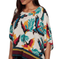 Womens Ruby Rd. Tropical Noir Elbow Sleeve Paradise Birds Blouse - image 5