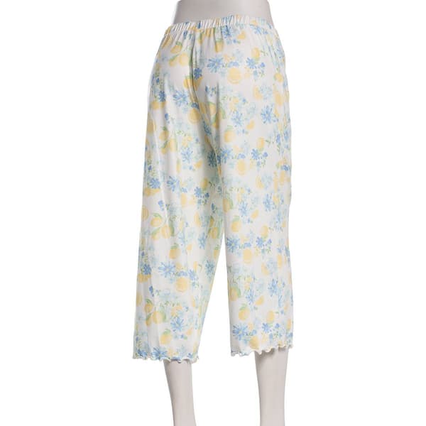 Womens Jessica Simpson Floral Citrus Lettuce Edge Pajama Capris