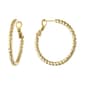 14kt. Gold over Silver-Plated 28mm Diamond Cut Hoop Earrings - image 1